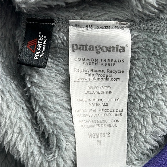 Patagonia M Women's‎ Gray and Purple Re Tool T Snap Fleece Pullover - Picture 5 of 10